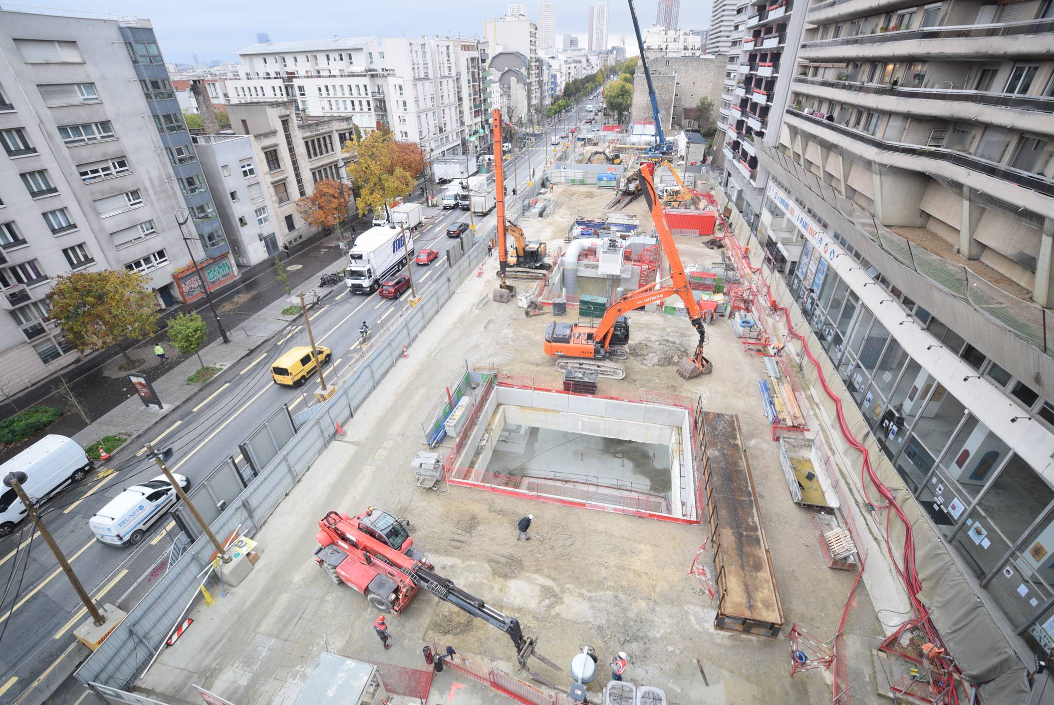 Photo du chantier de la gare Maison-Blanche Paris XIIIe 