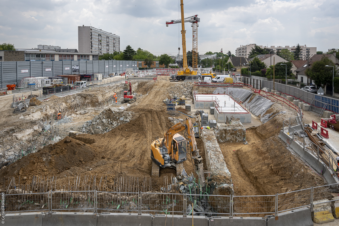 Photo du chantier de la future gare Chevilly Trois-Communes