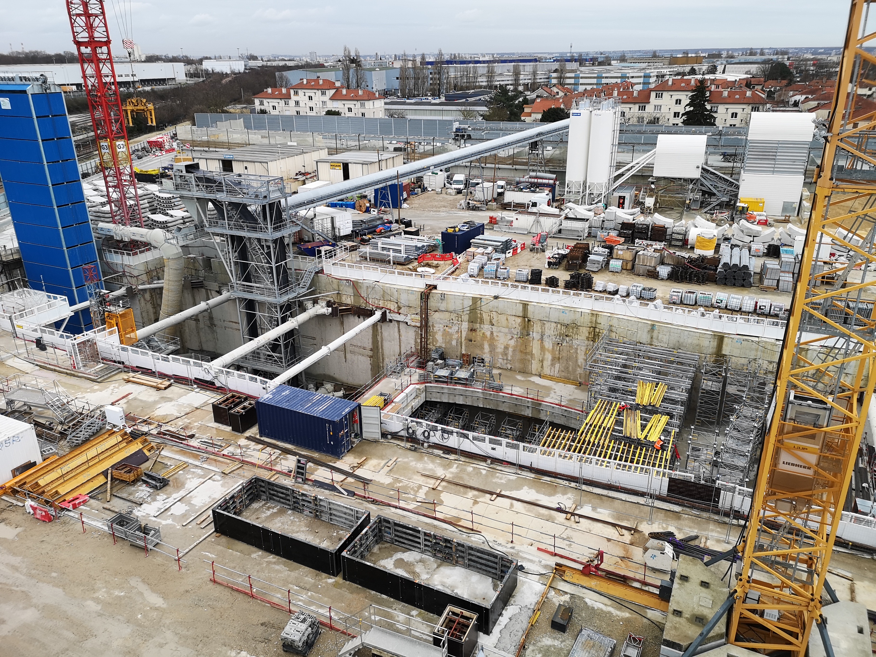 Photo du chantier de la gare Pont de Rungis en février 2020