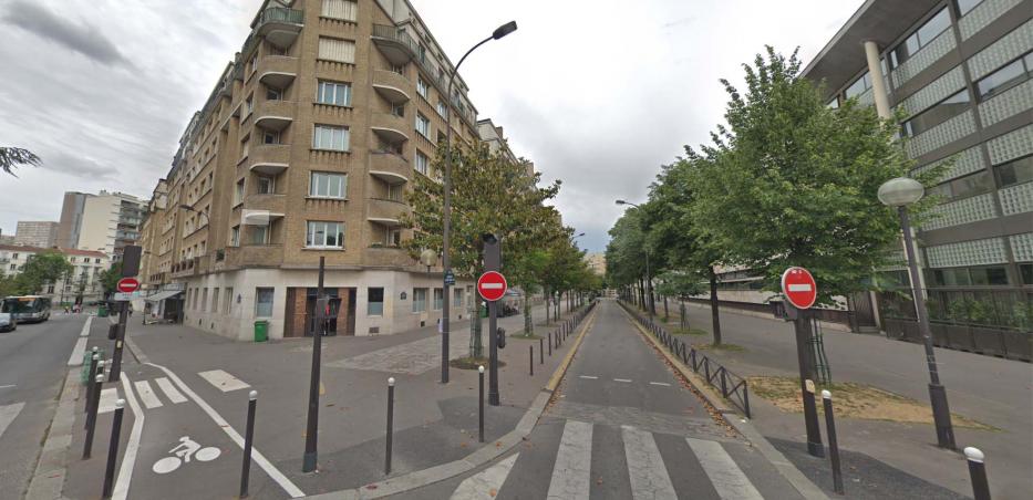 Photo de l'angle de la rue Fernand Widal et de l’avenue Léon Bollée.