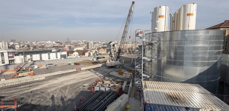 Vue d'ensemble du chantier de la future gare Kremlin-Bicêtre Hôpital photographiée en mars 2019.